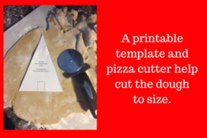 Tip: use a pizza cutter and template.