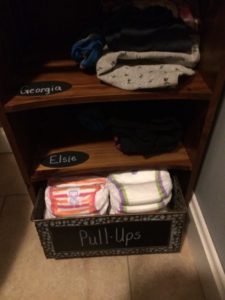 For convenience, "pull up's" are located at the base of the shelf.