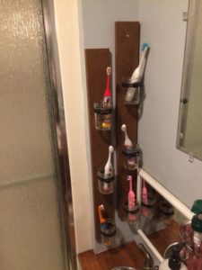 My DIY mason jar toothbrush holder.