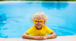 chemical-free sunscreen - girl in pool