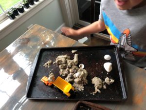 outdoor sensory play - sand dough