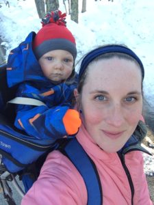 winter hike with baby