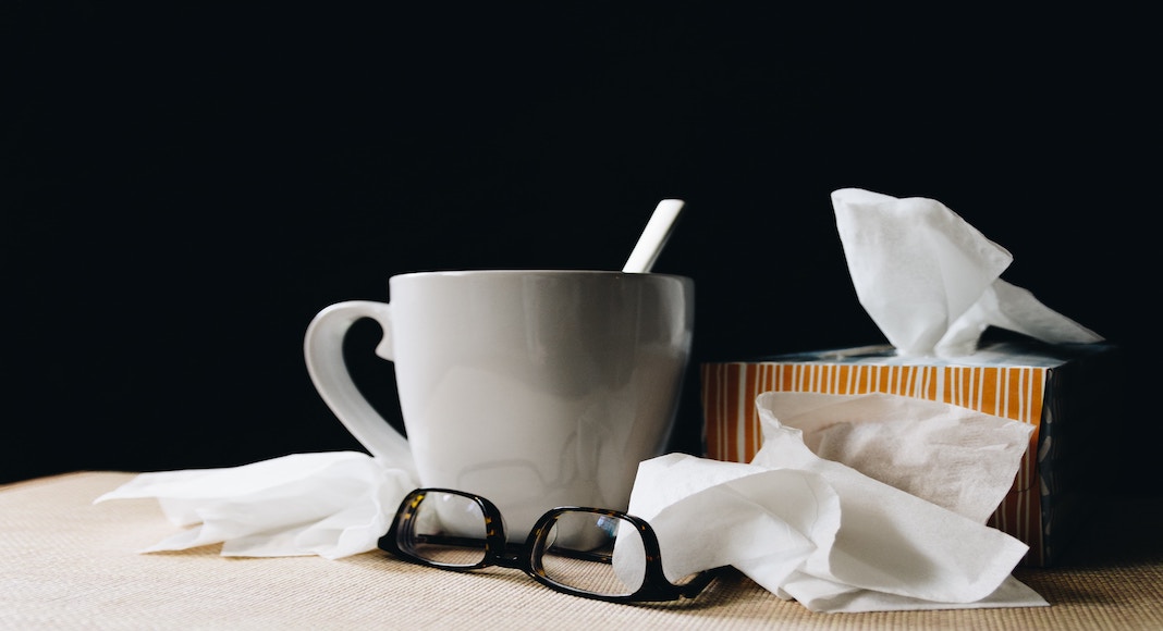 Man Flu remedies: cup of tea, box of tissues