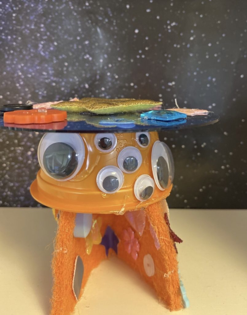 imaginative play ideas for preschoolers - rocket ship from a yogurt cup