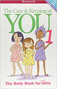 The Care and Keeping of You - Book Cover. Illustration of three girls in bath towels -- about having the talk with your kids. 