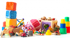 Collection of baby and toddler toys including blocks, cubes, balls and toy animals. Keep your toddler entertained with treasure baskets.